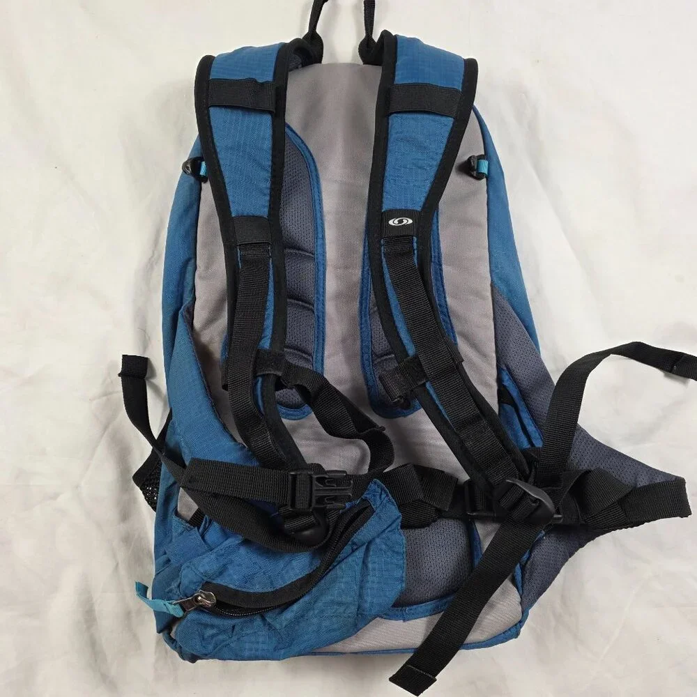 Salomon Hydration Backpack Blue Gray Lightweight Hiking Running Pack Camping